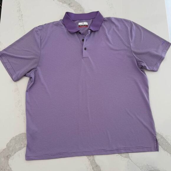 Grand Slam Polo Golf Shirt Mens Size XXL Purple Striped Short Sleeve Performance - Picture 1 of 6